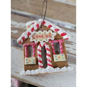 Gingerbread cookie house home ornament vintage Xmas holiday tree